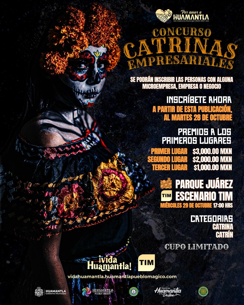 Invitan en Huamantla a participar en el Concurso de Catrinas Empresariales 2025